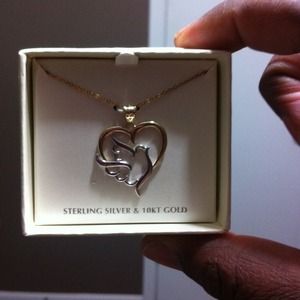 Sterling silver and 10k Gold necklace and pendant