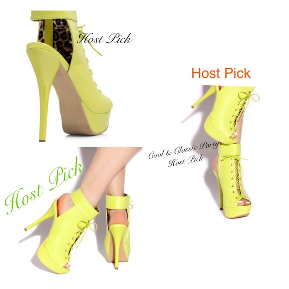 qupid Shoes - Qupid lemon lime high heel booties HOST PICK
