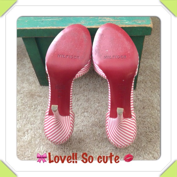 ⛔️Vanished⛔️🎭2X HP🎭Pink&white striped heels - Picture 3 of 4