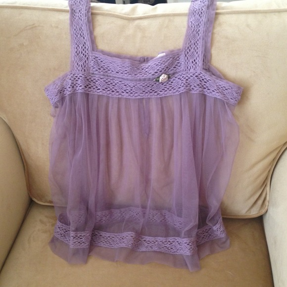 $78 Free People Lavender Sheer Tank Top