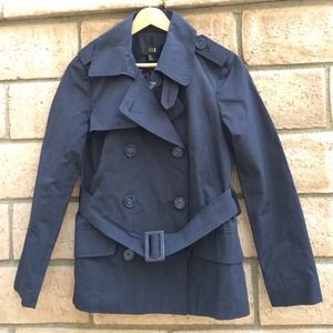 NWOT Navy Trench Jacket