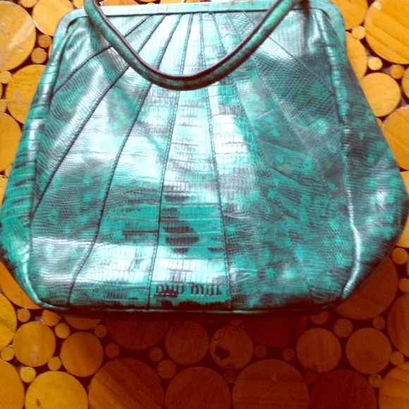 Genuine MIU MIU  VINTAGE  green snakeskin bag