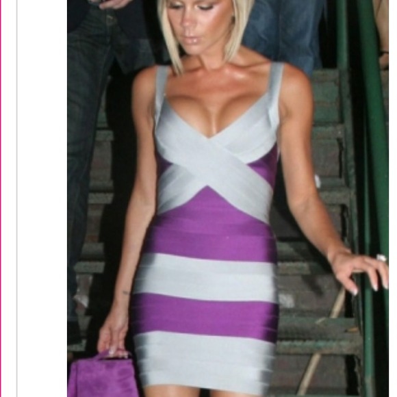 Dresses & Skirts - CELEBRITY BANDAGE BODY CON PURPLE DRESS XS/S