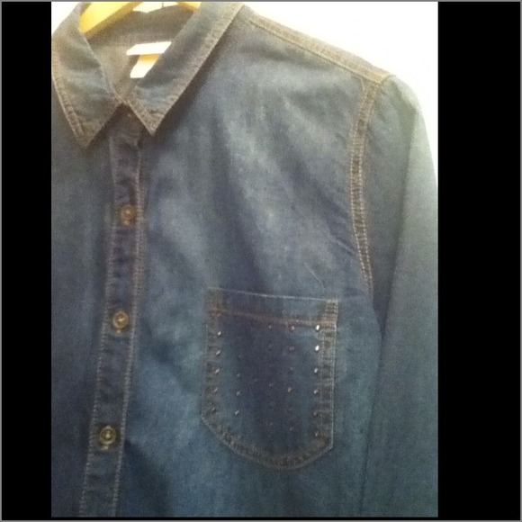 Dark Blue Denim Shirt - Picture 2 of 2