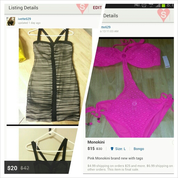 **BUNDLE** Black and Nude Dress & Pink Monokini