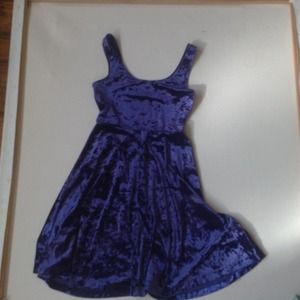 Purple Velvet Skater Dress