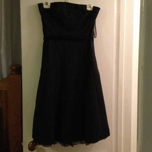 Black strapless dress