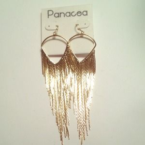 BRAND NEW gold flashy earrings