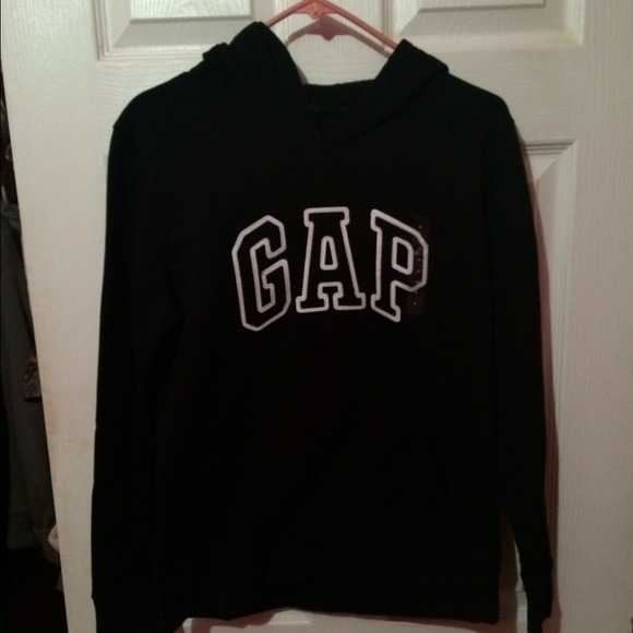 *Traded*black hoodie& striped Hollister sweater