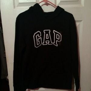 *Traded*black hoodie& striped Hollister sweater
