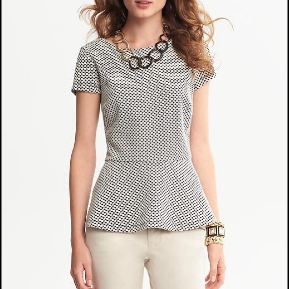 SOLD NWT Banana Republic Honeycomb Peplum top
