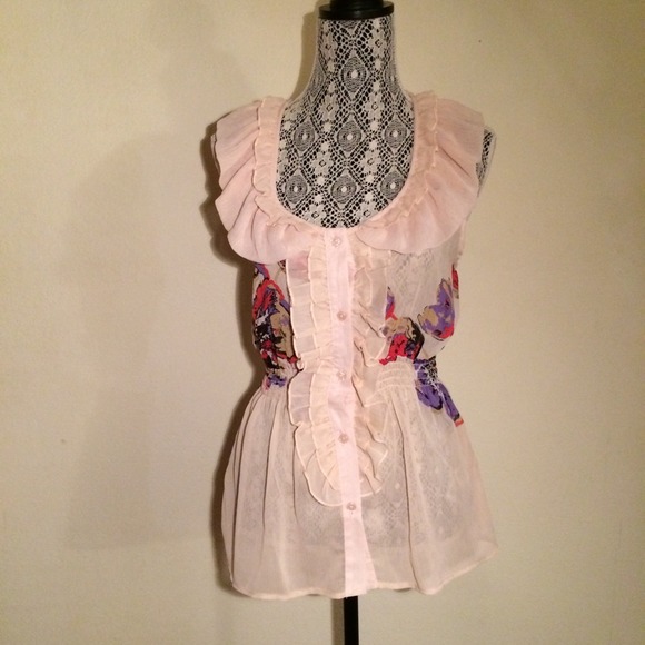 Peach Floral Blouse