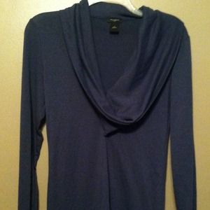 Ann Taylor dusty blue Slouchy collar sweater