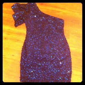 Sequin Navy and Black Dress