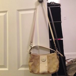 Coach crossbody shoulder bag& earrings.