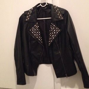 Edgy studded leather jacket!