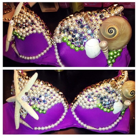 Mermaid inspired Halloween Bra top 🐚🐬💜