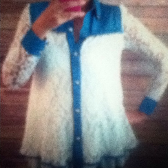 Lace button up