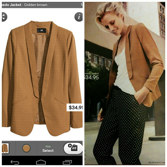 S/S 2014 H&M Golden Brown Tuxedo Jacket