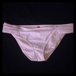 Victoria's Secret White Ruched Bikini Bottom