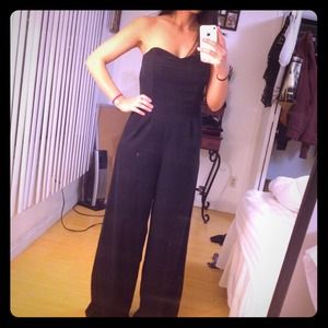❌SOLD---Woven Strapless Jumpsuit with Boning