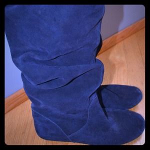 Steve Madden slouchy navy boots