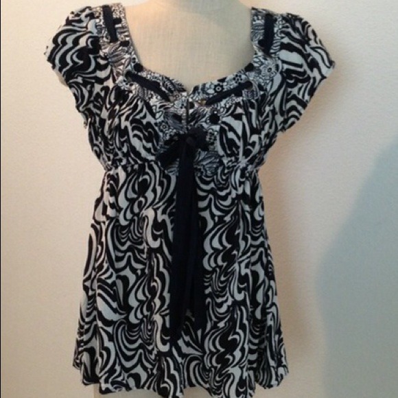 Nanette Lepore Navy Blue/Off White