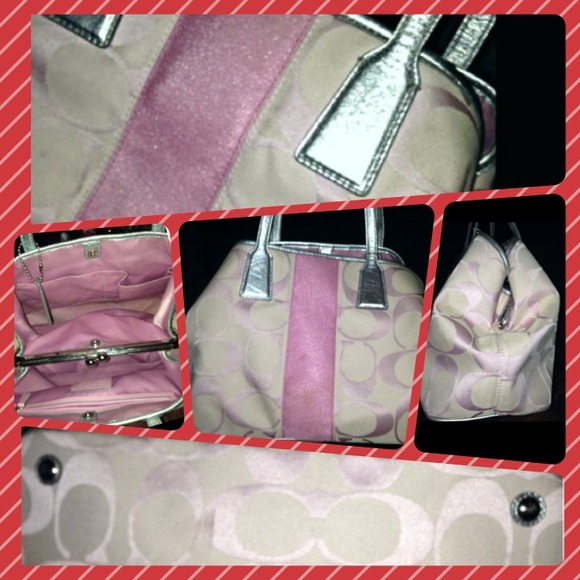 Pink coach tote purse
