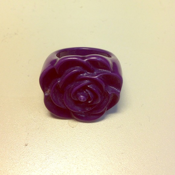Resin deep Purple Rose Ring