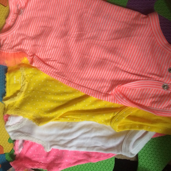 6 sleeveless onesies tees bright spring colors