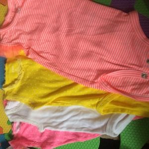 6 sleeveless onesies tees bright spring colors