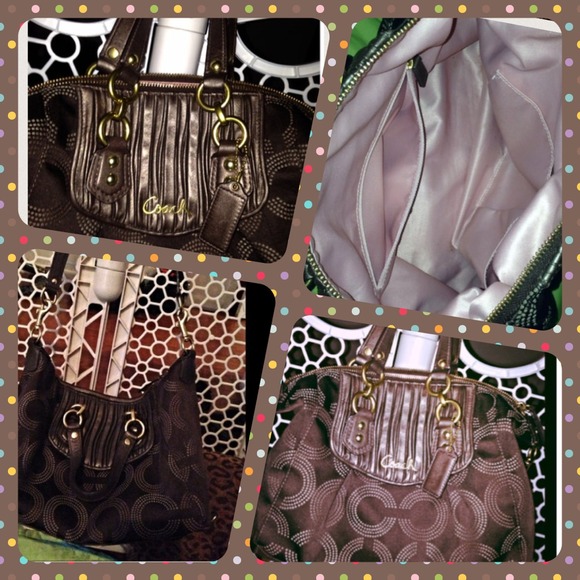 Brown coach purse.