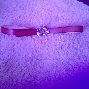 Flower leather belt