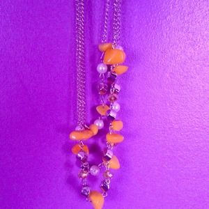 Yellow and silver necklace with headband