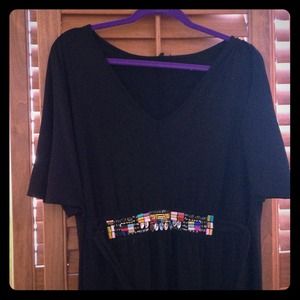 Black jeweled maxi dress