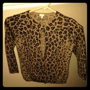 J crew cheetah cardigan