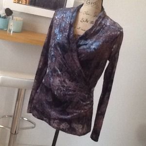 Denim blue and brown shimmery top!