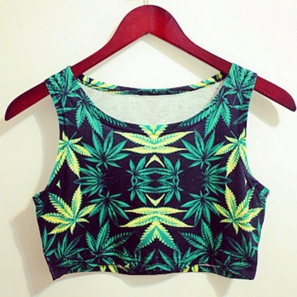 Marijuana weed crop top