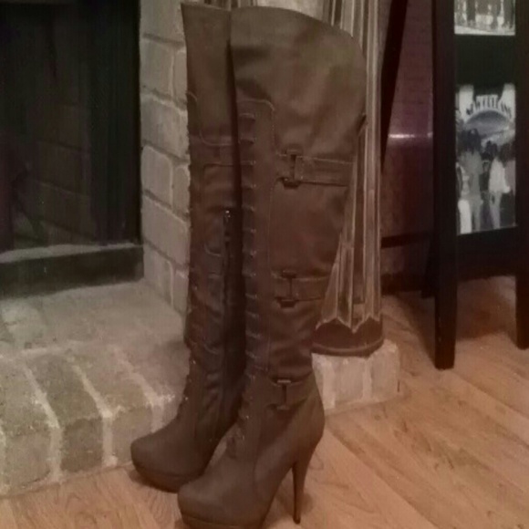 **SALE~Taupe Over the Knee Boots