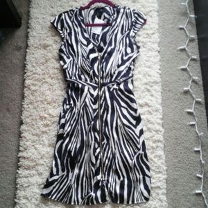 Super Cute Zebra Dress with Zipper along front