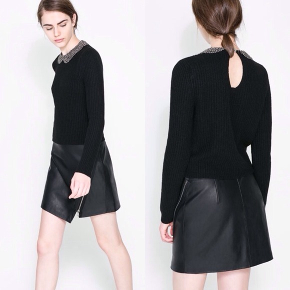 ❗️SOLD Zara angora sweater with rhinestone - Picture 3 of 4