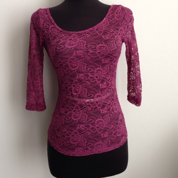 Lace Scoop Back Shirt