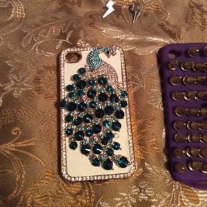 Blue Studded Peacock IPhone 4/4s Case