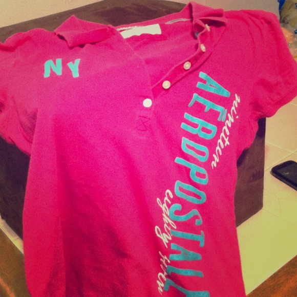 Pink Aeropostale polo shirt