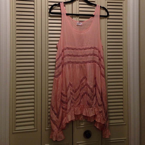 HOLD Free People Voile & Lace Trapeze Slip Blush M - Picture 4 of 4