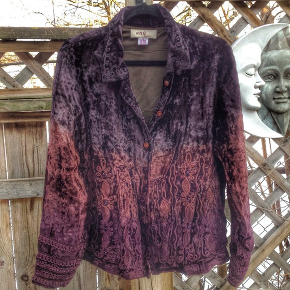 Ombre crushed velvet jacket