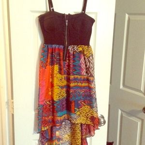 Tribal multicolored hi low dress! 👗💕😊