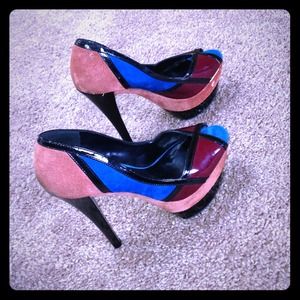 Peep toe peacock JESSICA SIMPSON heels