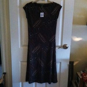 Equestrian Print Ralph Lauren Silk & Wool Dress