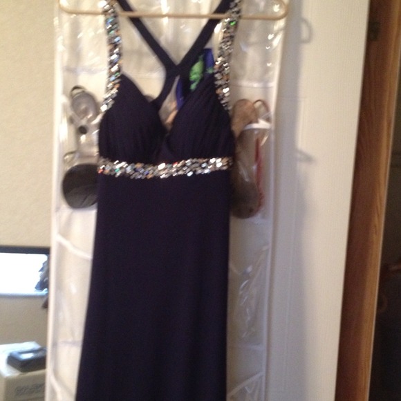 Navy blue prom dress